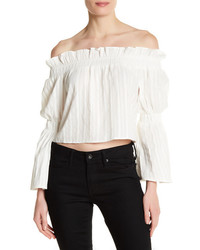 Lunik Off The Shoulder Bell Sleeve Ruffle Blouse