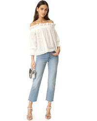 Endless Rose Off Shoulder Top With Ruffle Cuffs