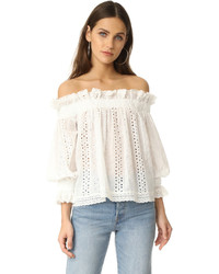 Endless Rose Off Shoulder Top With Ruffle Cuffs