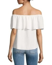 7 For All Mankind Off The Shoulder Ruffled Blouse