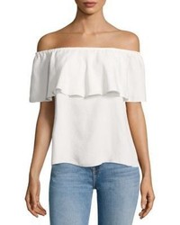 7 For All Mankind Off The Shoulder Ruffled Blouse