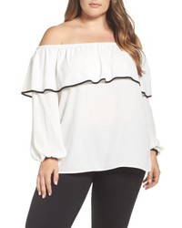 Vince Camuto Plus Size Off The Shoulder Ruffle Blouse