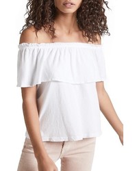 Current/Elliott The Ruffle Off The Shoulder Top