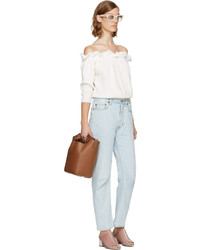 3.1 Phillip Lim White Ruffled Off The Shoulder Top