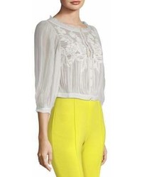Alice + Olivia Lavone Embroidered Blouse