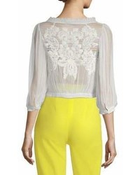 Alice + Olivia Lavone Embroidered Blouse