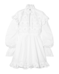 White Ruffle Peasant Dress