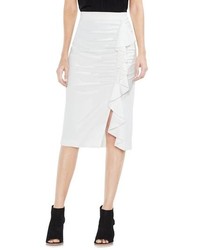 Vince Camuto Front Ruffle Ponte Pencil Skirt