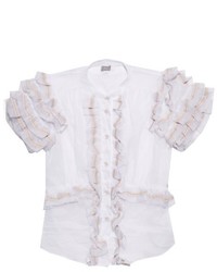 Jupe By Jackie Ruffled Cotton Organdy Blouse