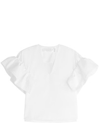 Victoria Victoria Beckham Cotton Blouse With Ruffled Sleeves