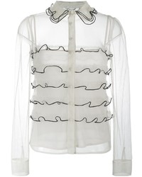 RED Valentino Ruffled Buttoned Blouse