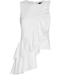 Exclusive for Intermix For Intermix Francis Poplin Ruffle Top White