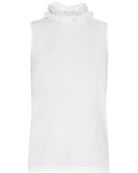See by Chloe See By Chlo Ruffled Neck Sleeveless Cotton Top