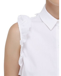 Simone Rocha Sleeveless Ruffled Cotton Poplin Shirt