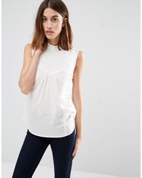 Warehouse Sleeveless Asymmetric Ruffle Shirt
