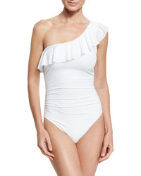 LaBlanca La Blanca Flirtatious One Shoulder Ruffle Swimsuit