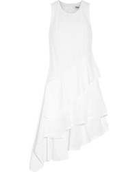 Kenzo Asymmetric Cotton Blend Poplin Jacquard Mini Dress