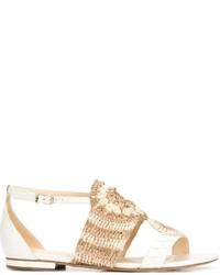 Alexandre Birman Crochet Flat Sandals