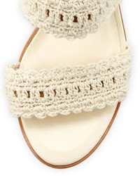 Joie Moxie Crochet Tassel Sandal Ivory