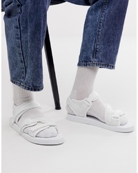 ASOS DESIGN Tech Sandals In White With Tape S