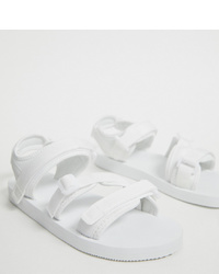ASOS DESIGN Wide Fit Tech Sandals In White With Tape S
