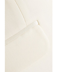 Pallas Satin Trimmed Wool Crepe Blazer Off White