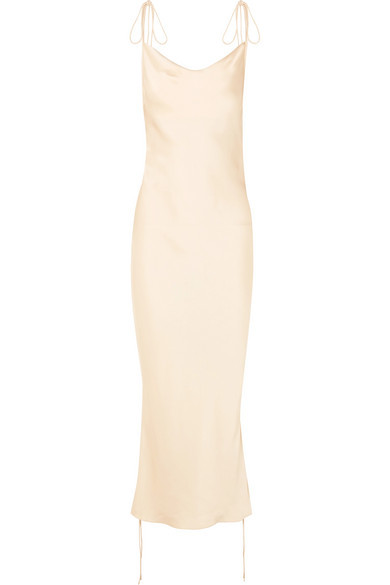 Orseund Iris Ruched Satin Dress, $795 ...