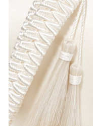 The Row Wristlet Silk Satin Clutch Ivory