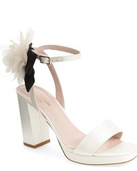 White Satin Heeled Sandals for Women | Lookastic