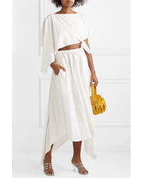 Rosie Assoulin Convertible Asymmetric Satin Jacquard Midi Dress
