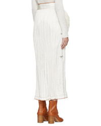 Loewe White Crinkled Skirt