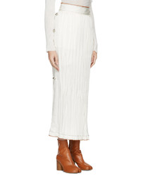 Loewe White Crinkled Skirt