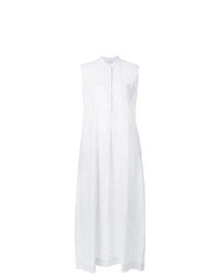 White Seersucker Evening Dress