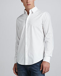 Vince Solid Stretch Shirt White