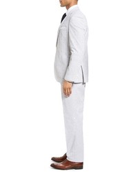 BOSS Janonlenon Trim Fit Seersucker Stretch Cotton Suit