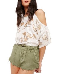 Free People Sequin One Cold Shoulder Top