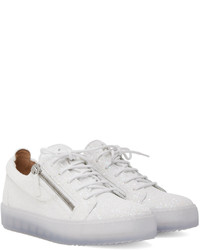 Giuseppe Zanotti White Frankie Glitter Sneakers