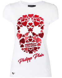 Philipp Plein Heart Skull T Shirt