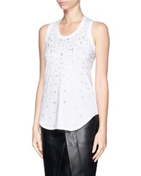 Nobrand Star Moon Sequin Bead Embroidery Tank Top