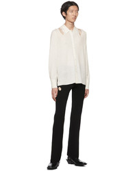 Dion Lee Off White Cutout Cardigan