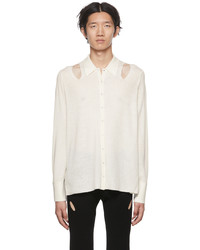 Dion Lee Off White Cutout Cardigan