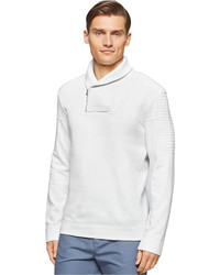 Calvin Klein Quilted Fleece Shawl Neck Sweater