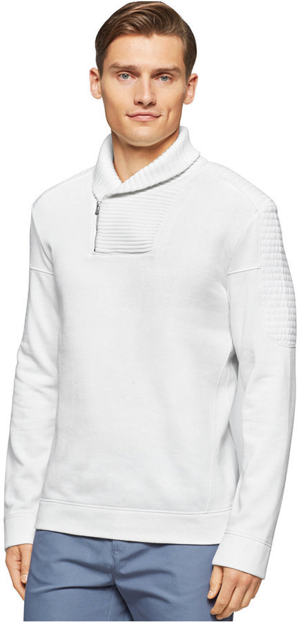 shawl neck sweatshirt