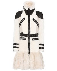 Alexander McQueen Leather Trimmed Shearling Coat