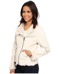 Dylan By True Grit Silky Suede Fur And Bonded Short Seam Jacket