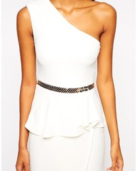 Asos Collection One Shoulder Pencil With Trim