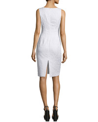 Michael Kors Michl Kors Collection Sleeveless V Neck Sheath Dress Optic White
