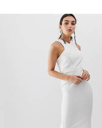 River Island Midi Dress With High Neck In White