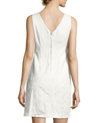 Donna Ricco Sleeveless Jacquard Sheath Dress Ivory
