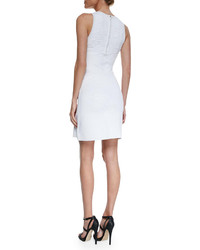 Roberto Cavalli Swirl Knit Jacquard Sheath Dress White